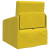 Canapea Pat 2-in-1 Galben 65x80x83 cm Catifea GartenMobel Dekor