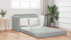 Canapea Pat 2-in-1 Gri deschis 124x204x61 cm Catifea GartenMobel Dekor