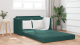 Canapea de podea 2 în 1 verde închis 124x204x61 cm catifea GartenMobel Dekor