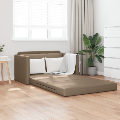 Canapea Pat 2 în 1 Cappuccino 124x71x78 cm Faux Leather GartenMobel Dekor