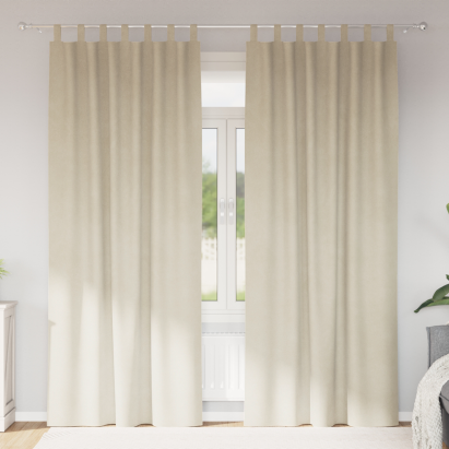 Cortine blackout  cu bucle de suspendare 2 buc crem catifea GartenMobel Dekor