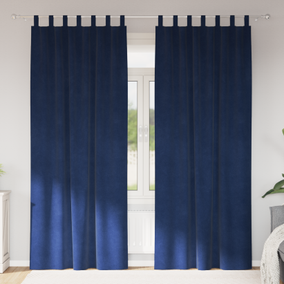 Draperii Blackout  cu bucle de agățare 2 buc Dark Blue Velvet GartenMobel Dekor