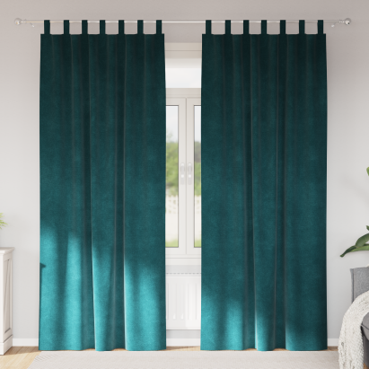 Cortine opace  cu bucle de agățare 2 buc Dark Green Velvet GartenMobel Dekor