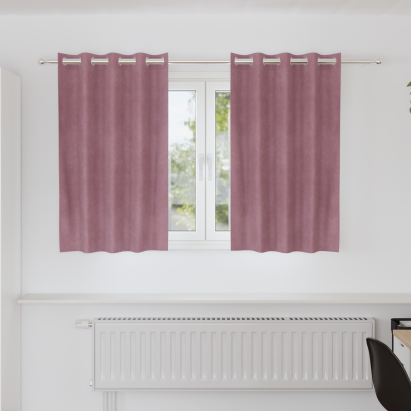 Draperii opace  cu ochiuri 2 pungi roz închis din catifea GartenMobel Dekor