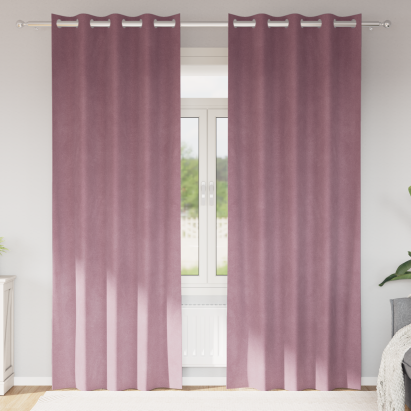 Draperii blackout  cu ochiuri 2 bucati roz intens din catifea GartenMobel Dekor