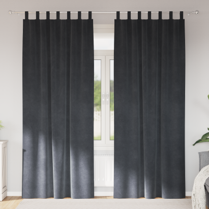 Draperii blackout  cu bucle de agățare, 2 buc, catifea gri deschis GartenMobel Dekor