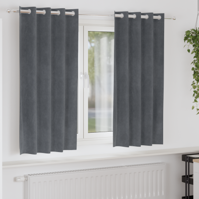 Cortine blackout  cu ochiuri 2 pcs Gri foarte deschis din catifea GartenMobel Dekor