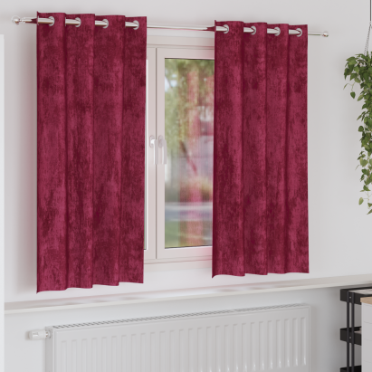 Draperii din catifea 2 buc cu ochiuri bordo 175x140 cm GartenMobel Dekor