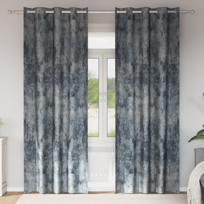 Draperii din catifea 2 buc. cu ochiuri argintii 225x140 cm GartenMobel Dekor