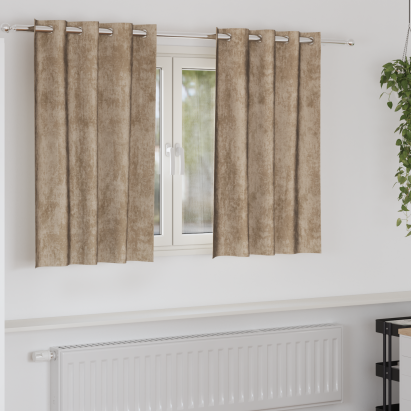 Draperii din catifea Champagne Poliester 140 x 140 cm GartenMobel Dekor