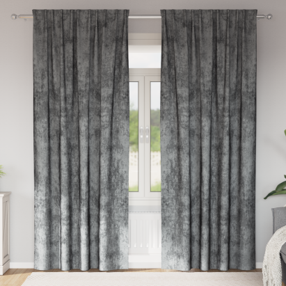 Draperii din catifea 2 piese cu buzunar pentru baghetă Gri 225x140 cm GartenMobel Dekor