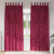 Draperii din catifea 2 buc cu decor deasupra Bordo 225x140 cm GartenMobel Dekor