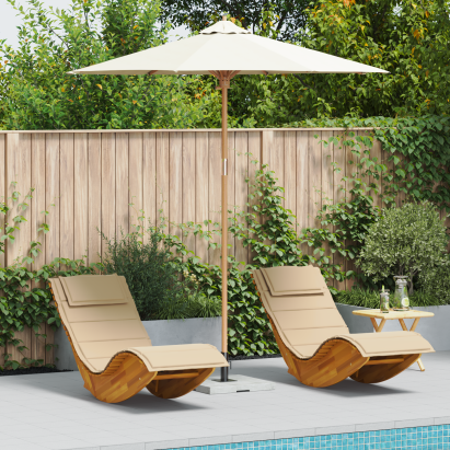 Parasol Grădină Alb Crem 240x260 cm Bambus GartenMobel Dekor