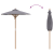 Parasol de Grădină Gri Întunecat 150x210 cm Bambus GartenMobel Dekor