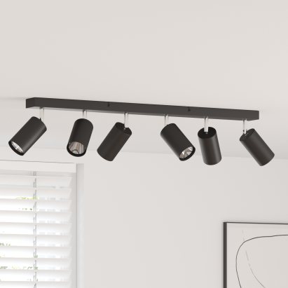 Spotlight de Tavan cu 6 Brațe Regabile Negru GU10 GartenMobel Dekor