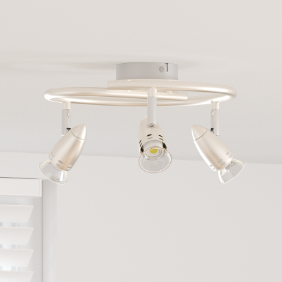 Spot pentru Plafon 3 Moduri Reglabile Nichel Mat GU10 GartenMobel Dekor