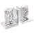Suporturi decorative pentru cărți  2 buc Silver 7x9x11 cm Aluminiu Bufniță GartenMobel Dekor