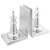 Suporturi pentru cărți 2 buc Argintiu 11x12x19,5 cm Aluminiu Șah GartenMobel Dekor