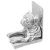 Suporturi pentru cărți  2 buc Argintiu 12x15x18 cm Aluminiu Câine GartenMobel Dekor