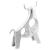 Sculptură Buldog  Argintie 22x9,5x34 cm Aluminiu GartenMobel Dekor