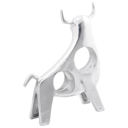 Sculptură Buldog  Argintie 22x9,5x34 cm Aluminiu GartenMobel Dekor