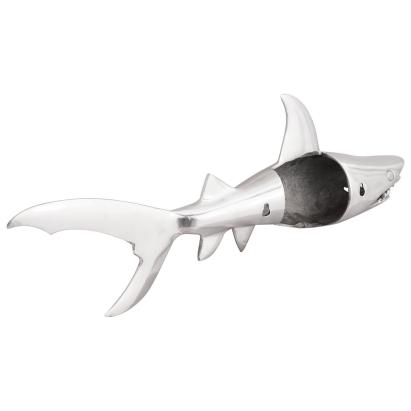 Sculptură Rechin Argintie 68x20x24 cm Aluminiu GartenMobel Dekor