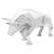 Sculptură Taur Argintiu 74x23x39 cm Aluminiu GartenMobel Dekor