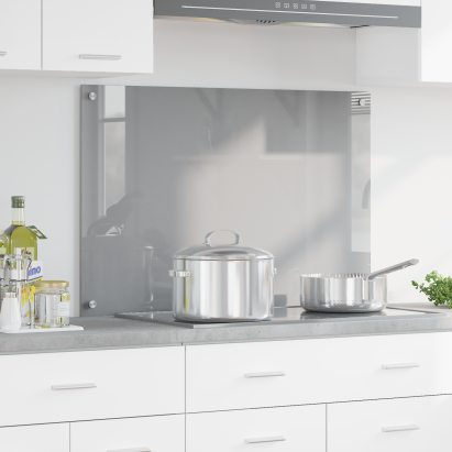 Lumină backsplash pentru bucătărie Gri deschis 90x60x0,6 cm din sticlă securizată GartenMobel Dekor