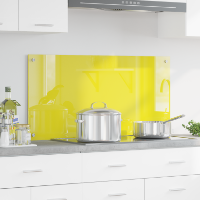 Placă backsplash bucătărie  Galben 100x50x0,6 cm Sticlă securizată GartenMobel Dekor