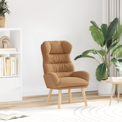 Fotoliu relaxant  Beige din material textil asemănător lânii GartenMobel Dekor