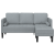 Canapea L-shaped 3 locuri  Gri deschis 160 cm din material textil GartenMobel Dekor