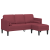 Canapea L-Shape cu 3 locuri Bordo 160 cm Textil GartenMobel Dekor