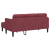 Canapea L-Shape cu 3 locuri Bordo 160 cm Textil GartenMobel Dekor