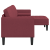 Canapea L-Shape cu 3 locuri Bordo 160 cm Textil GartenMobel Dekor