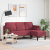 Canapea L-Shape cu 3 locuri Bordo 160 cm Textil GartenMobel Dekor