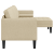 Sofa L cu 3 locuri  Crem 160 cm din țesătură GartenMobel Dekor