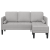 Canapea L-Shaped de 3 locuri  Gri Nor 160 cm Textil GartenMobel Dekor