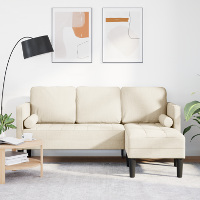 Canapea L cu 3 locuri  din in, 160 cm GartenMobel Dekor