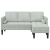 Canapea 3 locuri cu chaise longue în formă de L gri deschis 160 cm din catifea GartenMobel Dekor