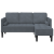 Sofa cu 3 locuri cu șezlong în formă de L gri închis 160 cm din catifea GartenMobel Dekor