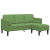 Canapea cu 3 locuri și chaise L, verde deschis, 160 cm, catifea GartenMobel Dekor