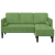 Canapea cu 3 locuri și chaise L, verde deschis, 160 cm, catifea GartenMobel Dekor