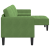 Canapea cu 3 locuri și chaise L, verde deschis, 160 cm, catifea GartenMobel Dekor