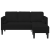 Sofa cu 3 locuri cu Chaise în formă de L Neagră 160 cm Catifea GartenMobel Dekor