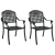 Set de 2 scaune de grădină  - Negru, din fontă și aluminiu GartenMobel Dekor