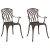 Set de 2 scaune de grădină din aluminiu turnat, bronz GartenMobel Dekor