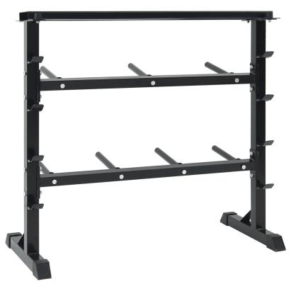 Rack pentru haltere cu 7 suporturi și 8 cârlige 300 kg Oțel GartenMobel Dekor