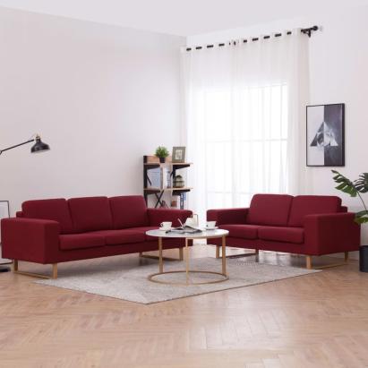 Set de canapele, 2 piese, bordo, material textil GartenMobel Dekor