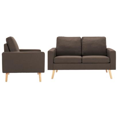 Set de canapele, 2 piese, maro, material textil GartenMobel Dekor