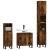 Set dulapuri de baie, 3 piese, stejar afumat, lemn prelucrat GartenMobel Dekor